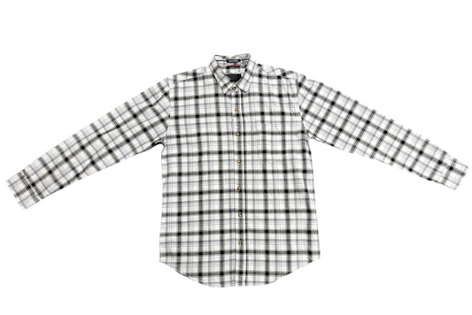 Men White & Black Checked Regular Fit Casual Shirt