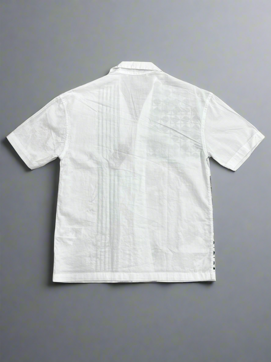 Men White David Print Regular Fit Casual Shirts