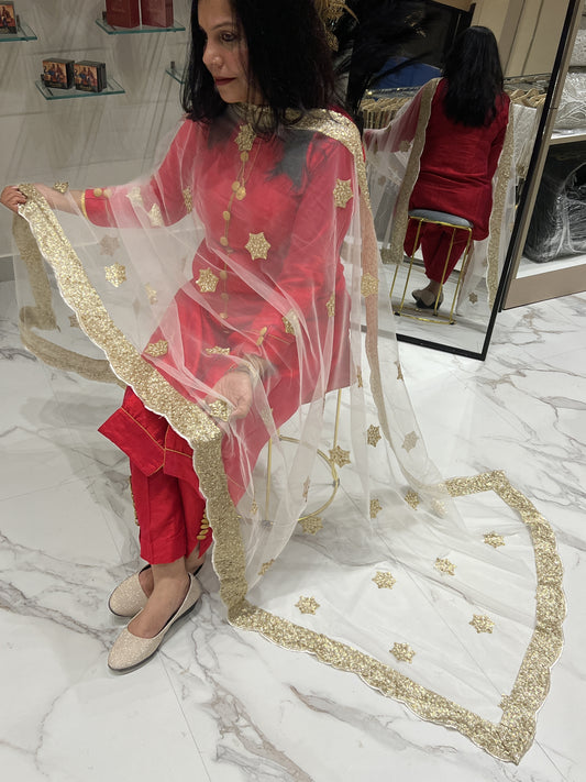 Sequence Work In Net Fabric Dyeable