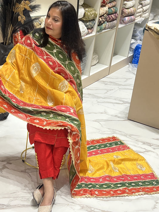 Colourful Golden Work Dupatta ✨