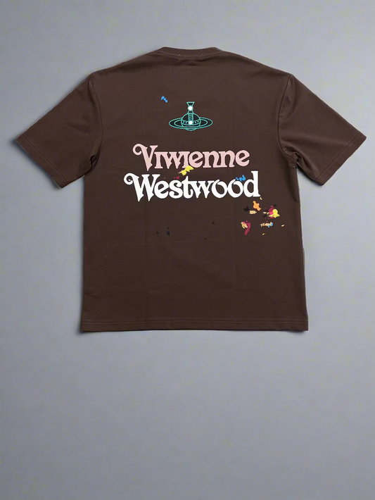 Graphic Printed T-Shirt with Color Splash & Logo Design