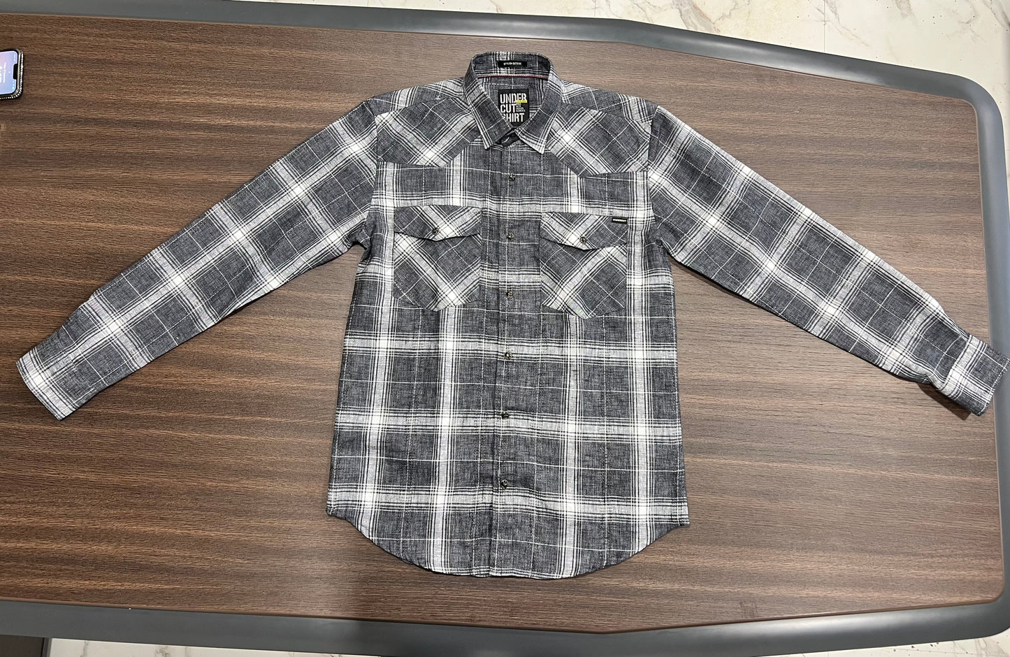 Men Black & White Check Regular Fit Casual Shirt
