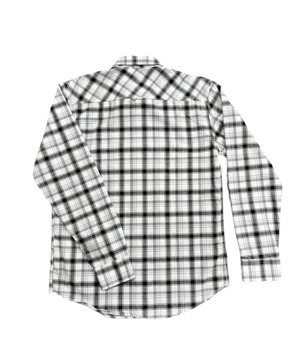 Men White & Black Checked Regular Fit Casual Shirt