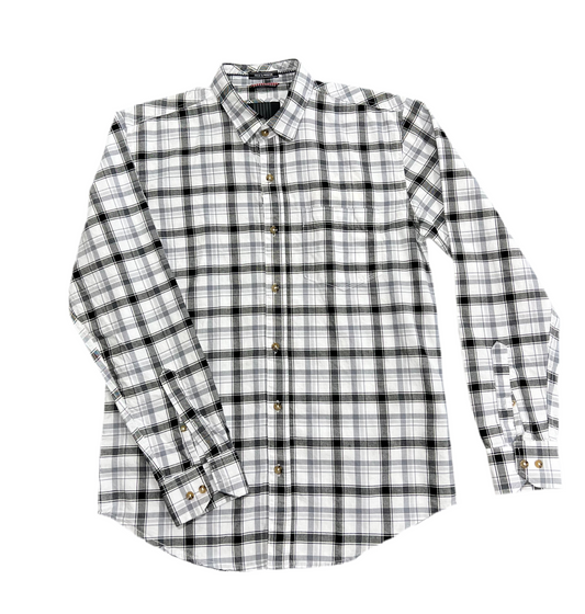 Men White & Black Checked Regular Fit Casual Shirt