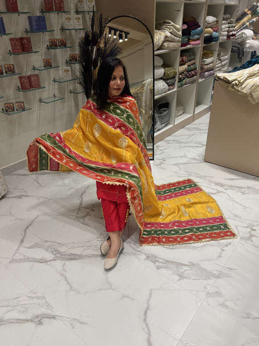 Colourful Golden Work Dupatta ✨