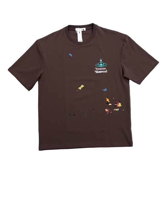 Graphic Printed T-Shirt with Color Splash & Logo Design